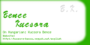 bence kucsora business card